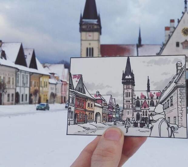 Австралиец путешествует по Европе и рисует каждый город, который посещает