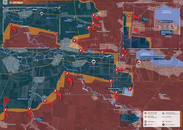 Новости СВО на Украине, Андреевское направление, на 11.02.25 г. Карта боевых действий на Украине от «Рыбарь».