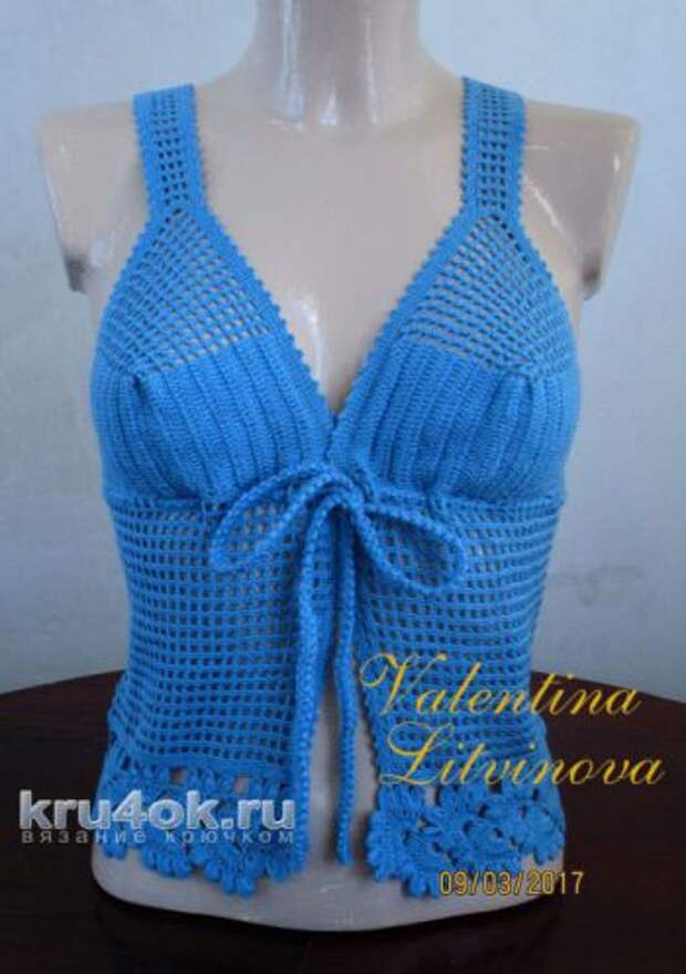 Вязание крючком летний топ