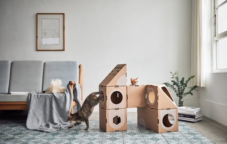 Это первые эко-домики компании A Cat Thing. Здесь предусмотрено место и для сна, и для игры - кот точно не заскучает. домик для кота, животные, идеи, коты, кошки, питомцы, фото
