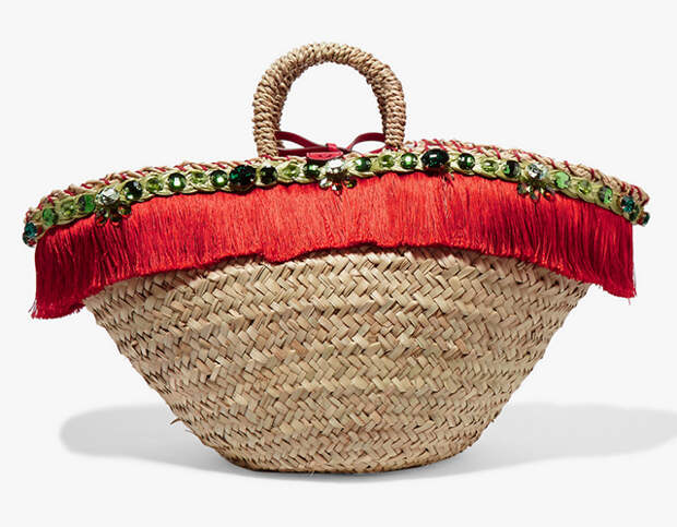 Dolce & Gabbana<p><a target="_blank" href="https://www.net-a-porter.com/ua/en/product/722886/Dolce_and_Gabbana/leather-trimmed-embellished-woven-straw-tote">net-a-porter.com</a></p>