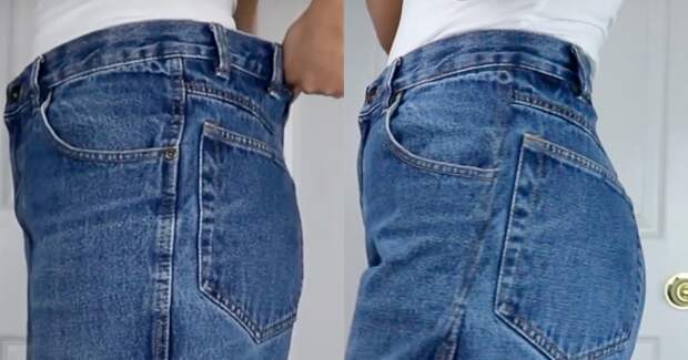 Простейший способ сузить талию на джинсах