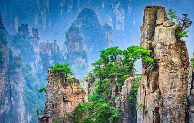 Горные пики национального парка Чжацзяцзе виды, города, китай, красота, необыкновенно, пейзажи, удивительно, фото