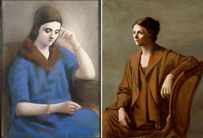 Слева – Пабло Пикассо. Ольга в задумчивости, 1923. Справа – Пабло Пикассо. Портрет Ольги, 1923 | Фото: artchive.ru Слева – Пабло Пикассо. Ольга в задумчивости, 1923. Справа – Пабло Пикассо. Портрет Ольги, 1923 | Фото: artchive.ru