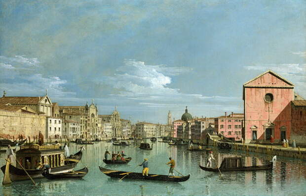Bernardo Bellotto - Venice - The Grand Canal facing Santa Croce. Национальная галерея, Часть 1