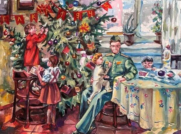 Музей Победы предлагает поздравить друг друга с Новым годом авторскими онлайн-открытками