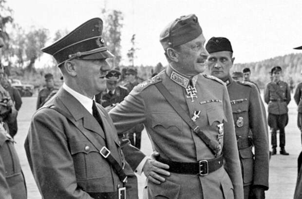 Адольф Гитлер и Карл Густав Маннергейм.