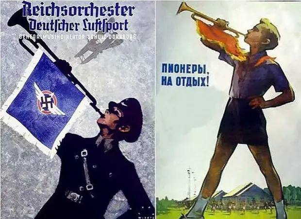 Плакаты СССР и нацистской Германии