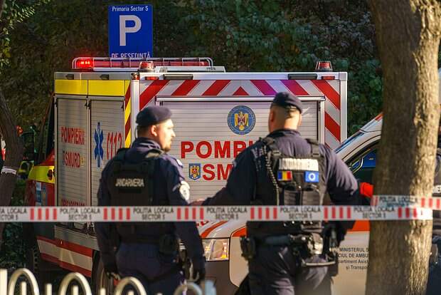 Румынская полиция на месте взрыва. Архивное фото