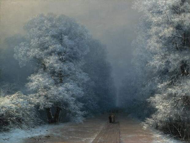 Зимний пейзаж. И. Айвазовский, 1876 год. | Фото: history-of-art.livejournal.com. Зимний пейзаж. И. Айвазовский, 1876 год. | Фото: history-of-art.livejournal.com.