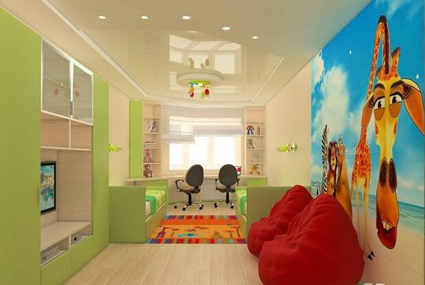 Потолок светлых оттенков сделает комнату визуально больше. / Фото: berkem.ru