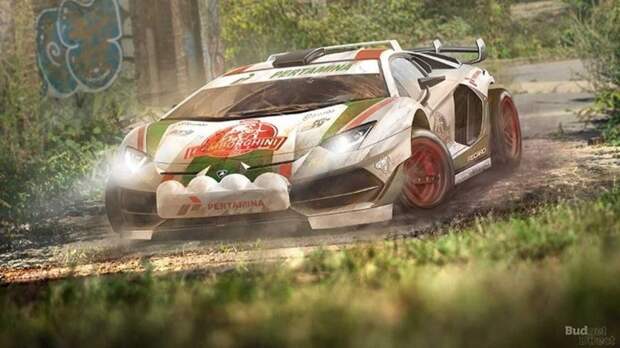 Lamborghini Aventador SVJ Rally Car wrc, авто, автодизайн, автомобили, ралли, спорткары, суперкары, фантазия