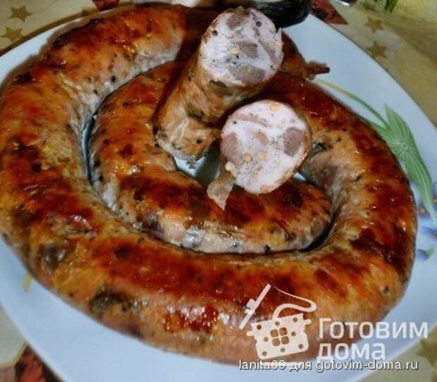 Домашняя колбаса &quot;доработанная&quot; с языком и вином фото к рецепту 3