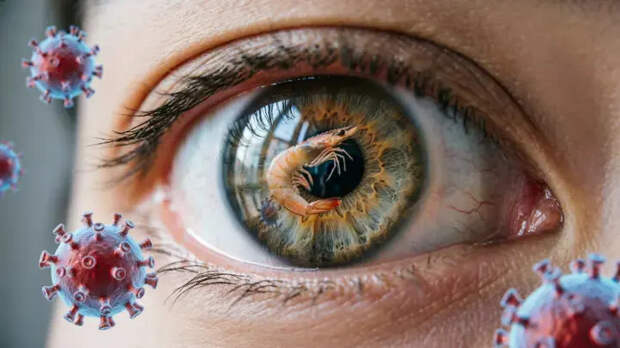 Креветочный вирус атакует людей: Он вызывает тяжелое поражение глаз