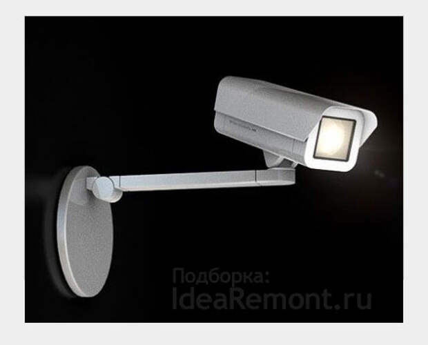 На фото: светильники-камеры слежения - забавная обманка в интерьере