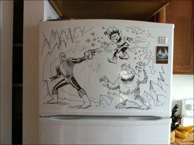 Рисунки на холодильнике (10 фото)