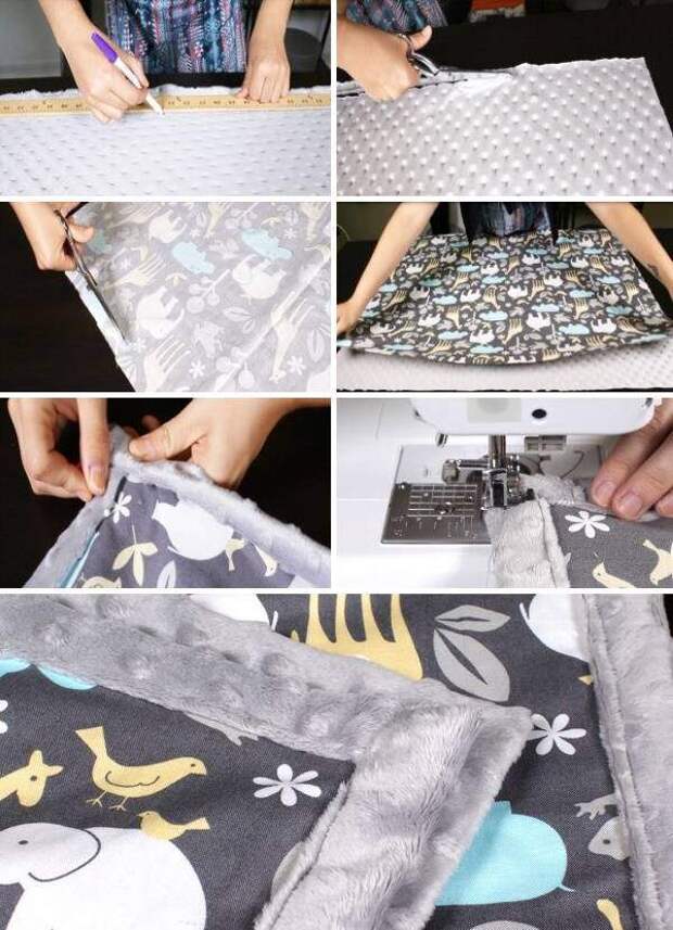 Детский плед в кроватку - шьем своими руками Как сшить покрывало на кровать своими руками