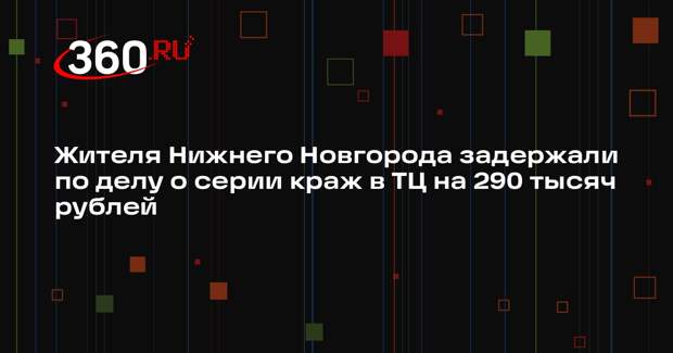 Жителя Нижнего Новгорода задержали по делу о серии краж в ТЦ на 290 тысяч рублей