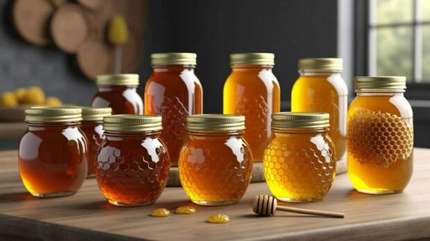 Мед в банках / Изображение сгенерировано Алиса AI / amic.ru