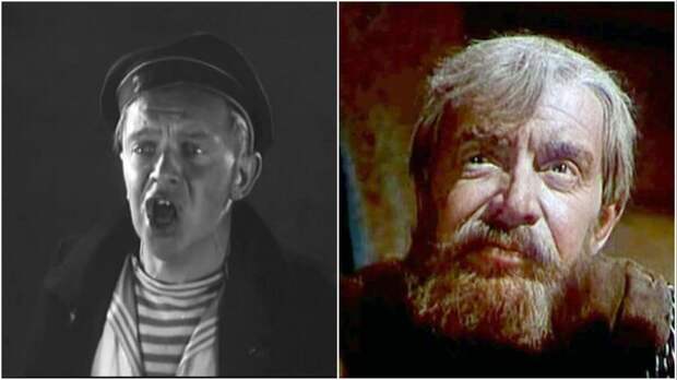 Константин Немоляев в фильмах «Две встречи» (1932) и «Звероловы» (1958)