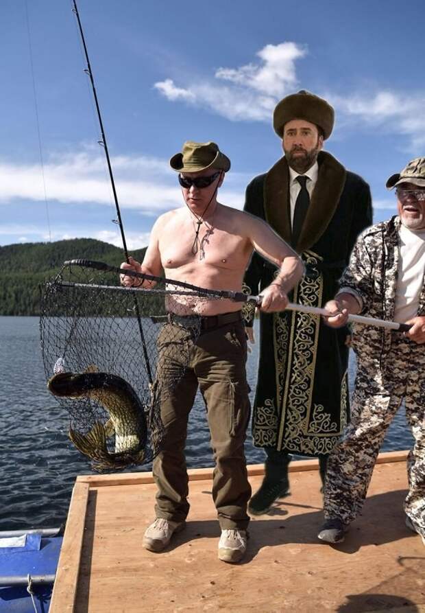 По щучьему велению: реакция рунета на рыбалку Путина Трамп, навальный, прикол, путин, рыбалка, фотожаба, шойгу, юмор