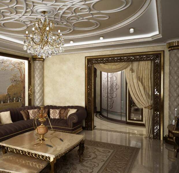 Дизайн интерьера квартир, интерьер в классическом стиле, арочный проем