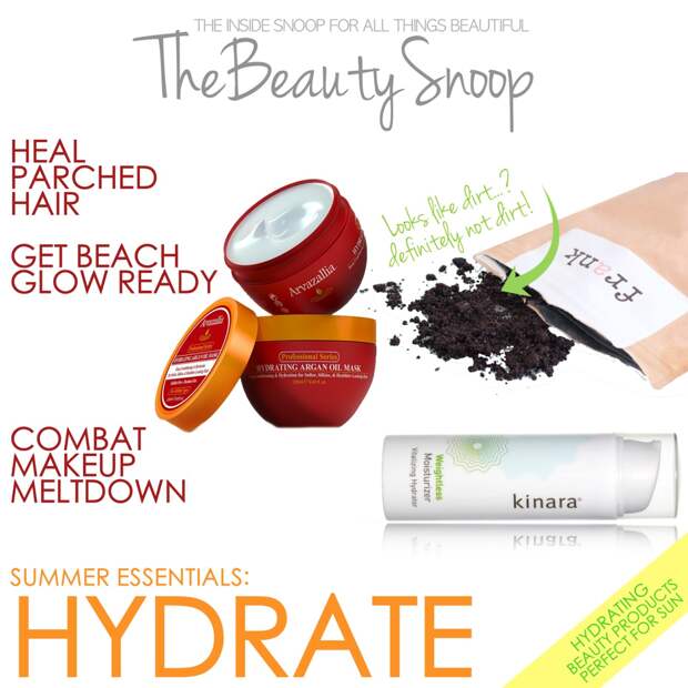 Top summer time beauty products that hydrate hair and skin Kinara moisturizer, Frank body scrub, Arvazallia Argon Mask review