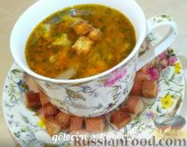 Фото к рецепту: Фасолевый суп с грибами
