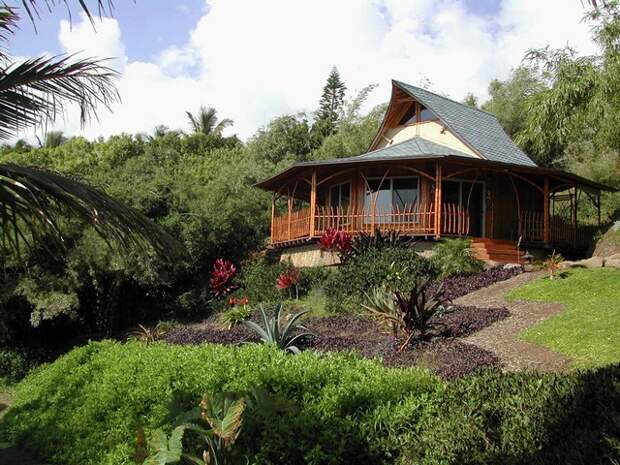 Уютный домик из бамбука фото