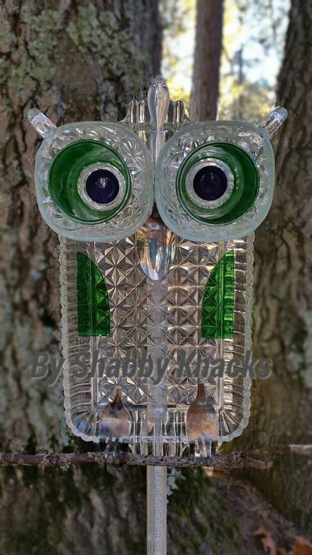 Whimsical Repurposed Owl by ShabbyKnacks on Etsy