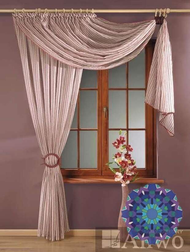 Идеи как оригинально оформить окно текстилем.