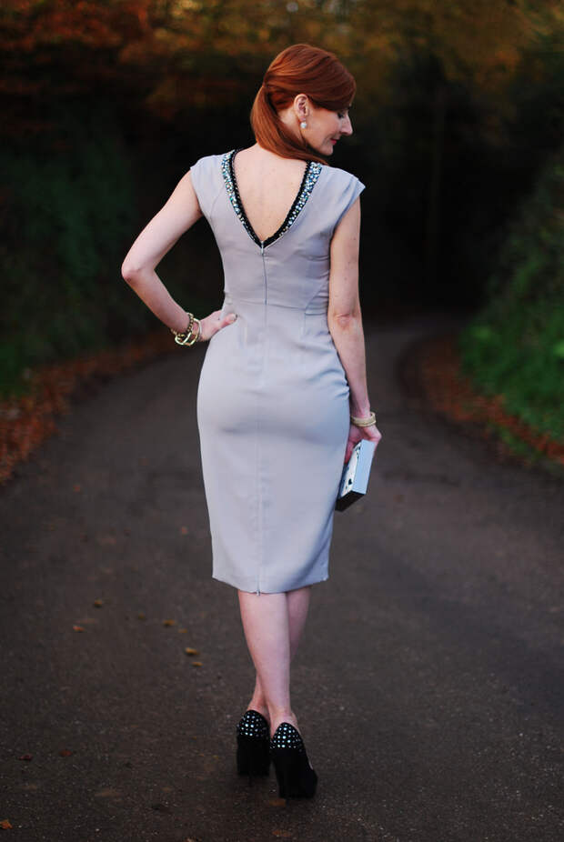 Bastyan Arin cocktail dress with deep V back