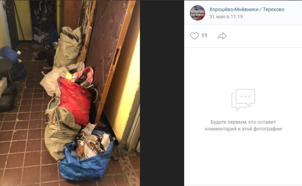 В доме на Хорошевском шоссе личные вещи мешали проходу жильцов
