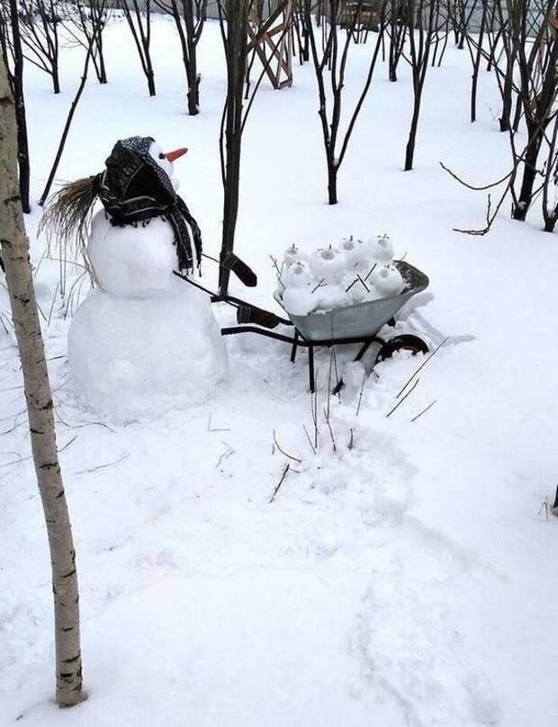 снежная баба идеи