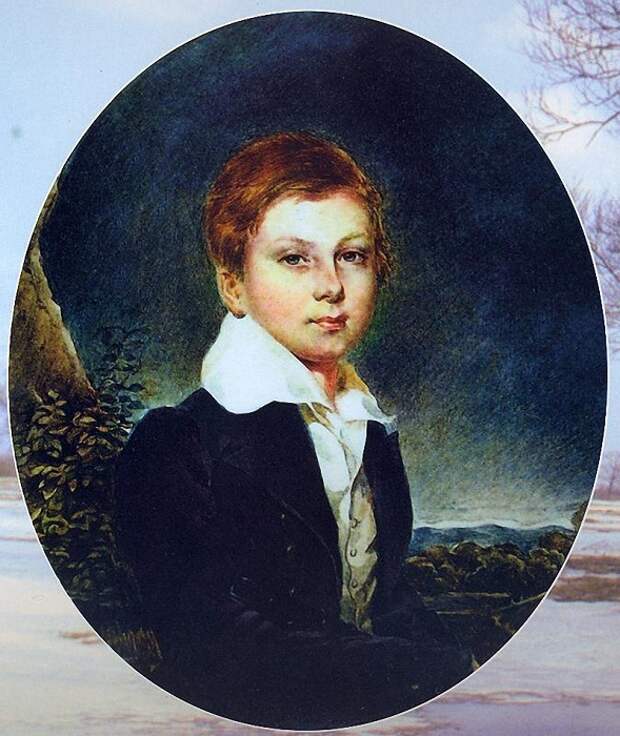 А. К. Толстой в отрочестве . (1831). Миниатюра, акварель. Автор: Фельтен Юрий Матвеевич . А. К. Толстой в отрочестве . (1831). Миниатюра, акварель. Автор: Фельтен Юрий Матвеевич .