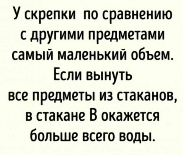 В каком стакане больше воды? (только 2 % людей могут правильно решить эту задачу)