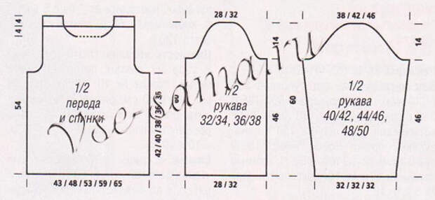 Выкройка для вязания меланжевого пуловера