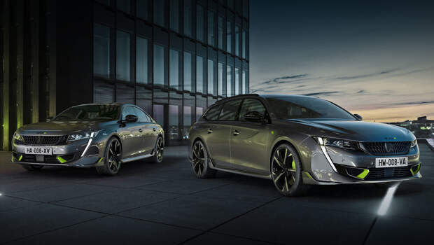 Peugeot 508,Peugeot 508 sw. «Спортсмены» внешне отличаются зачернённой вместе со львом решёткой, передним бампером с крупными воздухозаборниками и ядовито-зелёными акцентами Kryptonite. Тормозные диски диаметром 380 мм снабжены фиксированными четырёхпоршневыми суппортами только на передней оси.