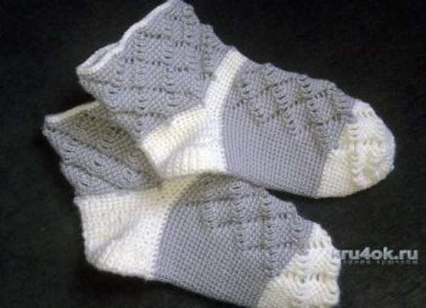 Носки крючком, вязание носков крючком схемы.
