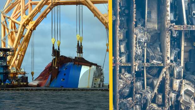 Грузовой Корабль "Golden Ray" спустя полтора года.