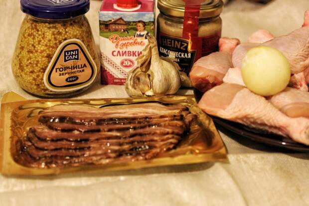 Курица, тушеная в сливочно-горчичном соусе рецепт, курица, горчица, длиннопост, еда, кулинария