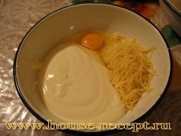Заливка из яйца, сыра и майонеза
