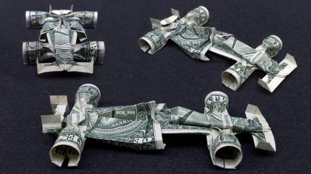 Formula 1 Race Car - Money Origami - Dollar Bill Art