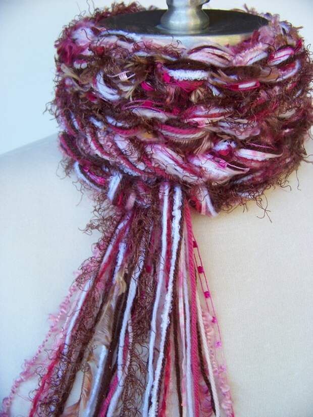 CHERRY CHIP Bohemian Indie Fashion Pippy Scarf, Womens Scarves, Crochet Scarf