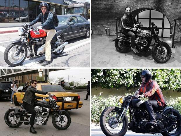 Знаменитости на мотоциклах