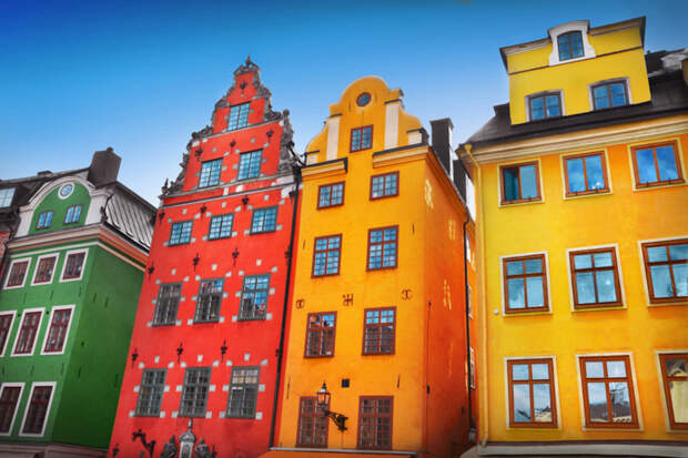 Gamla Stan, Stockholm архитектура, пейзаж, разноцветные города, юмор