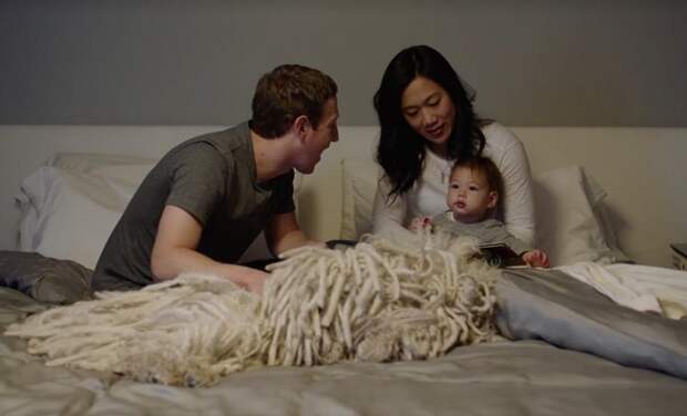 Марк Цукерберг со своей женой и дочерью