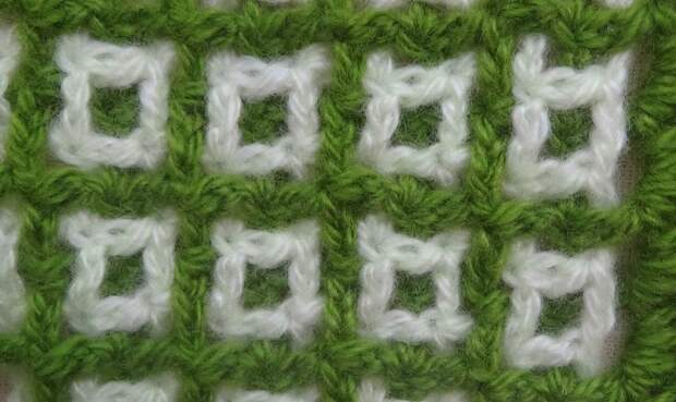 Двухцветная филейная сетка - узор КВАДРАТИКИ. crochet patterns