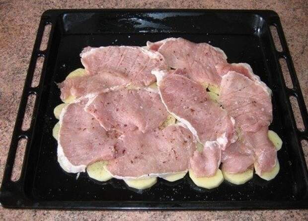 Мясо в духовке на протвине из свинины