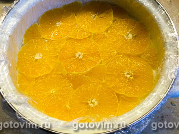 Творожно-йогуртовый торт с апельсинами без выпечки, Шаг 07